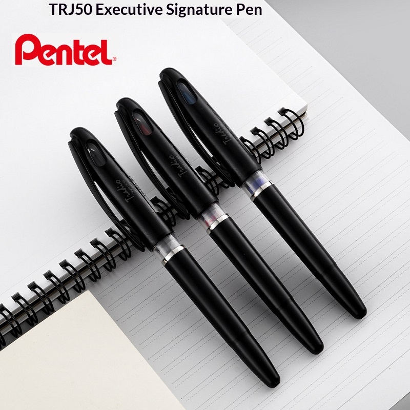 Pentel Pen Sign Pen - Caneta pincel de ponta macia recarregável
