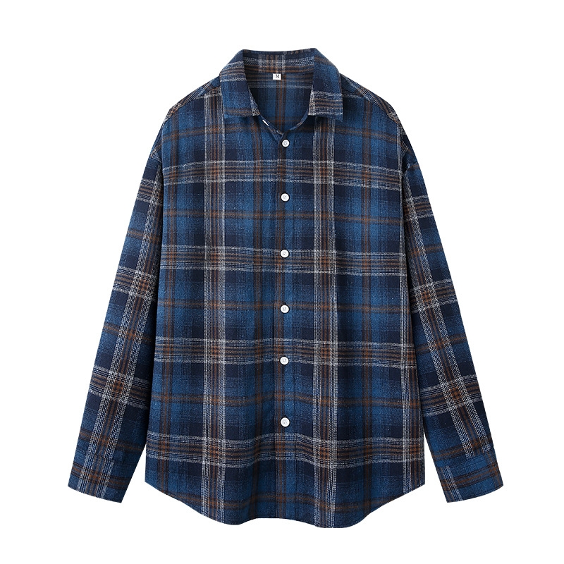 Embellish Knit - Camisa xadrez unissexo, com botões, para