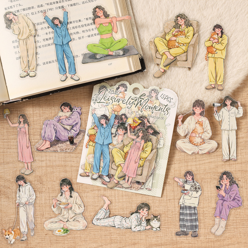 Embellishments For Scrapbooking - Pacote de Adesivos de Personagens Elegantes