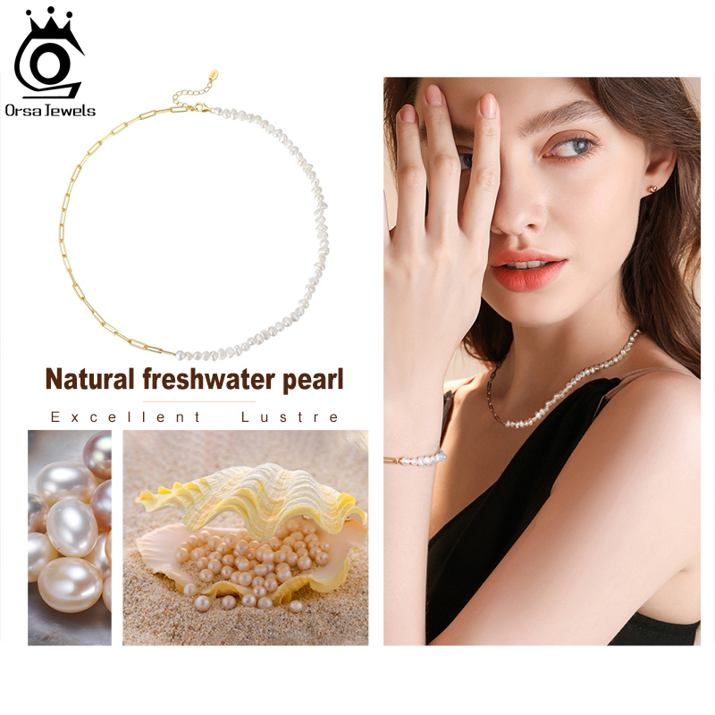 ORSA JEWELS Colar de corrente  - Pearl Trim Chain avaliação e preço